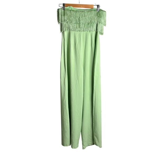 Hutch Crepe Fringe Jumpsuit Mint Green Size 4 - Picture 5 of 11